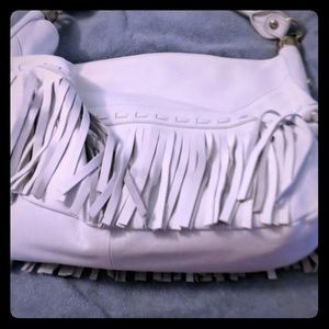 B makowsky leather white handbag